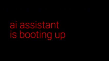 ai assistant booting up text animation, bootup screen, artificial intelligence and virtual assistant concept. AI assistant getting ready to help. solid black background - Powered by Adobe