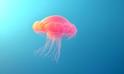 Airborne Transparent Fantasy Creature Resembling a Jellyfish