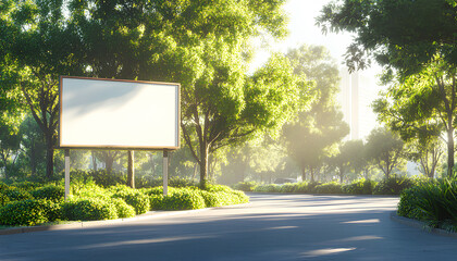Fototapeta premium Vibrant cosmic scene is the subject of a city street billboard advertisement