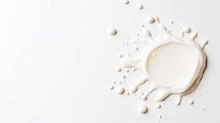Milk splash on white surface