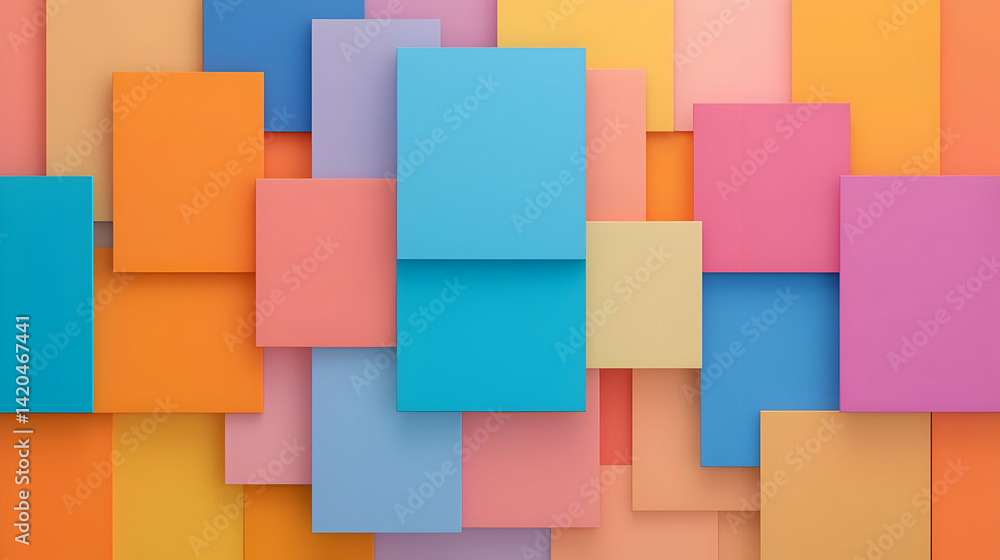 Poster abstract visualization of payment and tax concepts with color blocks