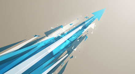Business Growth Strategy: Fragmented Arrow Pointing Up