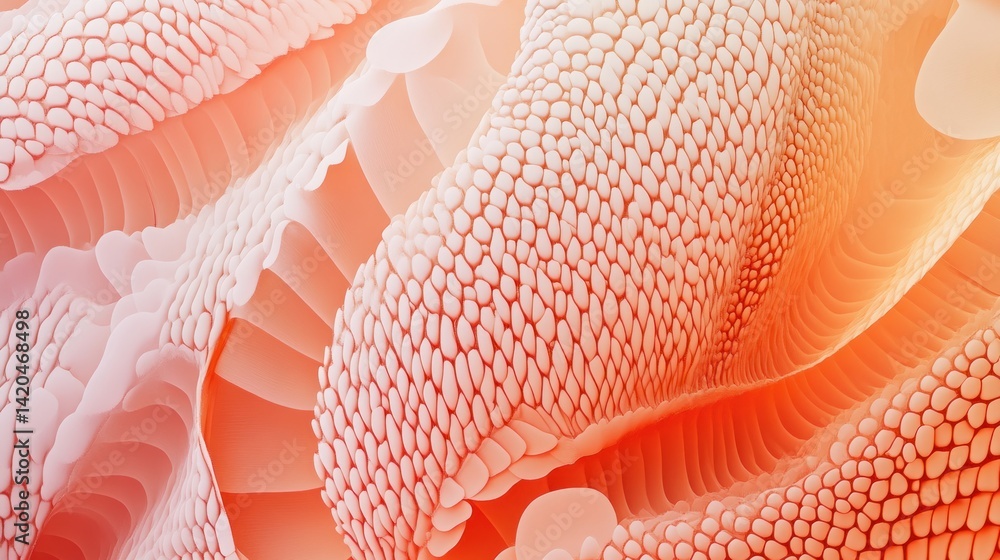 Poster abstract rendering of organic shapes featuring a textured surface