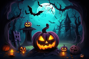 Halloween Promotion Poster Or Banner Template