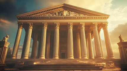 Fototapeta premium Porch view of high-end classical home structure high resolution picture