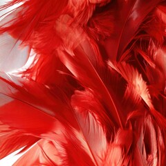 Obraz premium A close up shot of a vibrant collection of bright red colored feathers