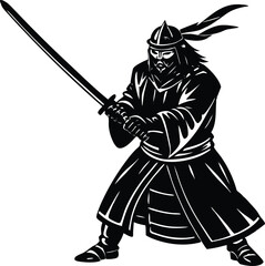Silhouette of Samurai with katana