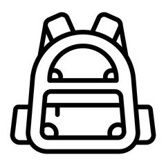 Backpack Line Icon Design