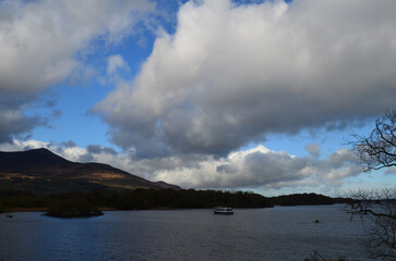 Large White Clouds Over a Waterway in Ireland
