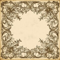 Classic vintage decorative frame with detailed flower motifs