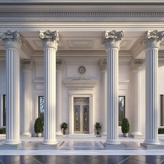 Obraz premium Large upscale home design with professional landscaping high resolution picture