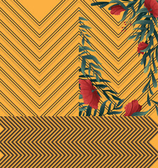 Colorful floral printed fabrics (Yellow)