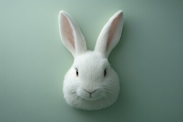 Obraz premium White rabbit head, a stylized portrait.