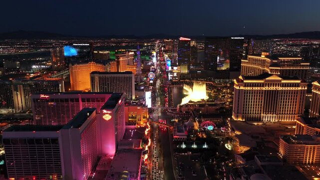 Las Vegas Strip Aerial View at Night on April 7th 2025