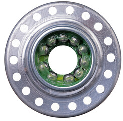 Bicycle hub on isolated background.