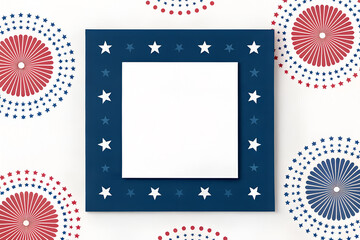 Obraz premium Patriotic Fourth of July Mockup with Blank Frame