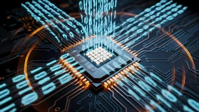 Abstract Cryptocurrency Mining Animation Loop - Blockchain Technology Bitcoin Data Processing Computation Background Concept