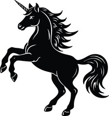 Silhouette of Unicorn rearing up