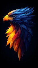 Obraz premium Dynamic eagle with glowing effects high resolution photo