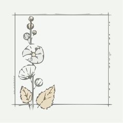 Obraz premium Floral Icon Design with Hand-Drawn Elements on Light Background 