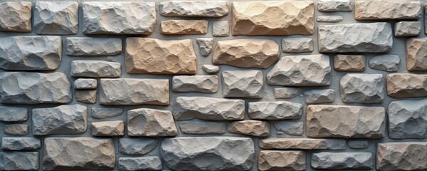 Obraz premium Seamless stone granite wall texture background. Architectural, construction design. Grey, brown rocks, masonry detail. Perfect seamless tiled surface background for buildings, roads, houses, homes.