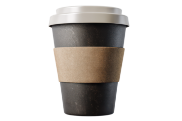 Morning Ritual: A Modern Coffee Cup Ready for Your Favorite Brew on a Black Background, Perfect for Capturing the Essence of a Daily Habit.