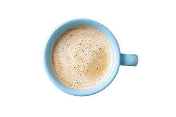 A Sky Blue Morning Ritual: A Warm Cup of Coffee to Start the Day Right and Boost Productivity With Its Comforting Aroma