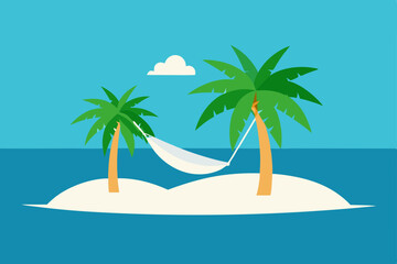 Obraz premium tropical beach with palm trees