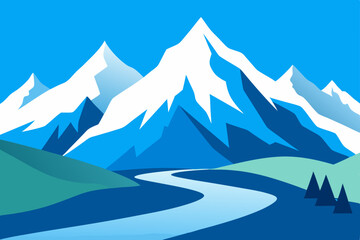 landscape with mountains