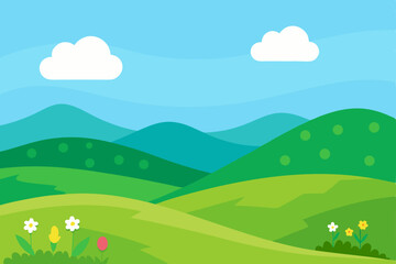 Fototapeta premium summer landscape with mountains