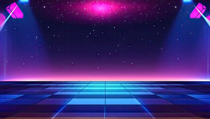 Fototapeta premium Retro stage, vibrant colors