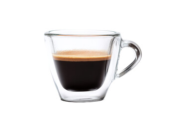 Aromatic Awakening: A Cup of Steaming Espresso in a Modern Glass Mug, Ready to Kickstart Your Day