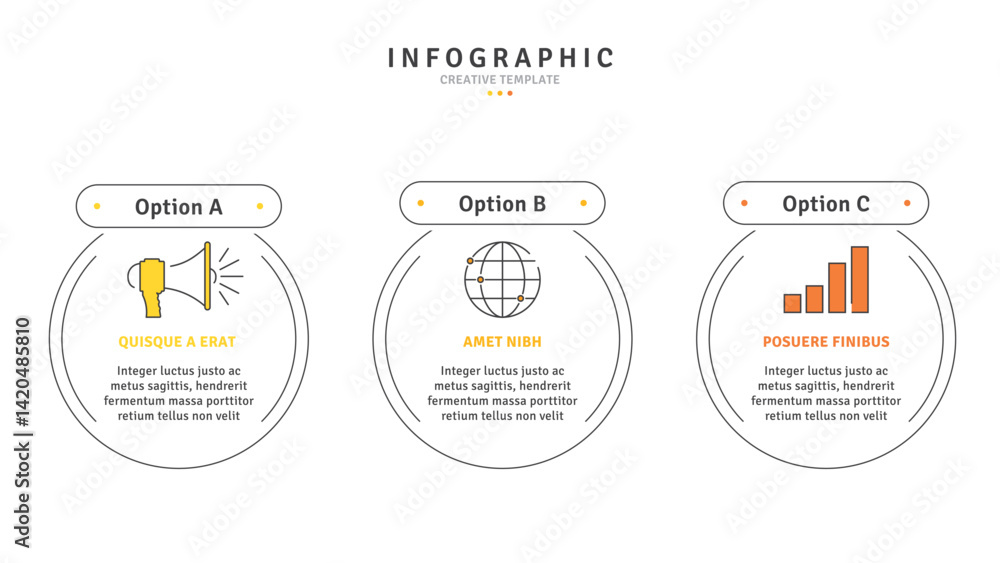 Poster business infographic template with modern design elements and icons in vector
