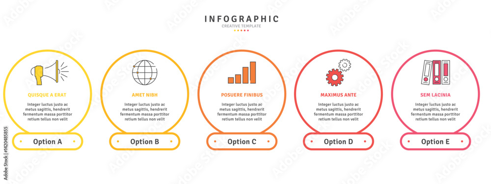 Poster business infographic template with modern design elements and icons in vector