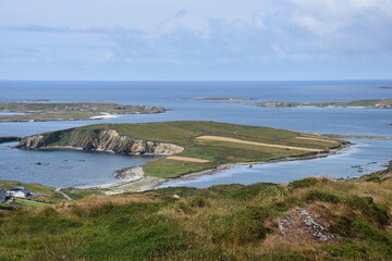 Paysage sur la Sky Road dans le Connemara en Irlande
