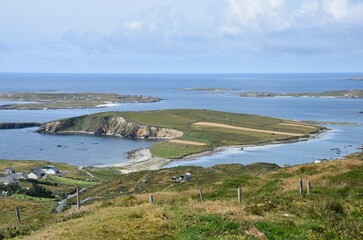 Paysage sur la Sky Road dans le Connemara en Irlande