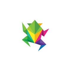 Frog Origami Logo in illustrator