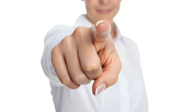 Woman Pointing Finger at Viewer