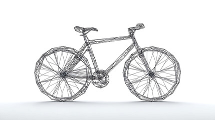 Fototapeta premium wireframe bicycle model representing urban mobility and modern design, showcasing intricate lines and geometric shapes. This artistic representation emphasizes creativity and innovation