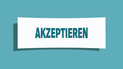 Akzeptieren (Accept) - A card isolated on light green background.