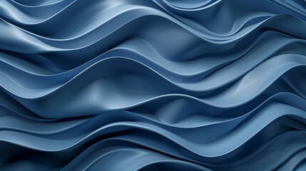 Obraz premium Blue abstract tech visualization with connected geometric elements and a wave pattern, suitable for professional presentations.