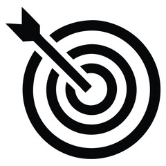 Bullseye Target with Arrow - Goal Achievement Icon