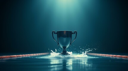 a shiny champion cup standing under a spotlight, symbolizing success and honor, loved by winners and dreamers everywhere

