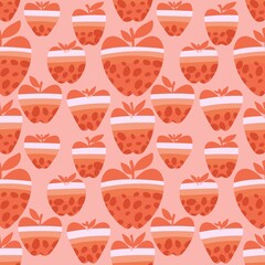 Summer fruit seamless apples pattern for wrapping paper and fabrics and linens and kids clothes print