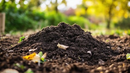 A composting station with rich, dark soil ready for organic farming --ar 16:9 --v 6.1 Job ID: 3edfdd27-db89-42fb-b209-264f07c62c74