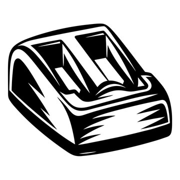 black and white battery charger clip art preview