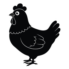 silhouette of a hen