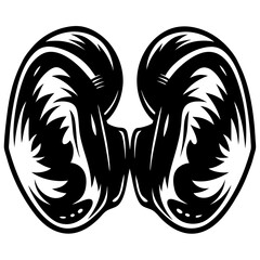 Abstract tribal pattern resembling a creature or element, symmetrical design