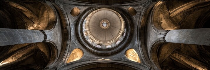 Architectural marvel, Ornate cathedral dome with intricate details and symmetry