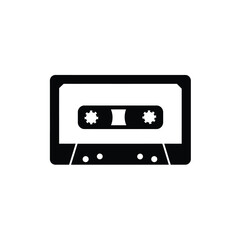 Cassette Tape Icon Black And White Retro Audio Technology Vector